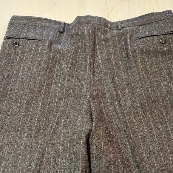 Burberry Charcoal Pinstripe Suit with Gold Buttons